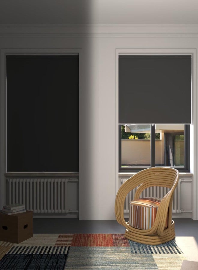 MYshade Blackout Cordless Roller Shades, Room Darkening Free-Stop Roll Up Blinds for Windows, Pull Down Blocking Blind for Home and Office, Easy to Install, 21" X 72", Black - Image 3